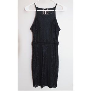 Women's black dress with lace